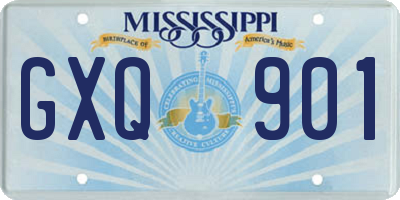 MS license plate GXQ901