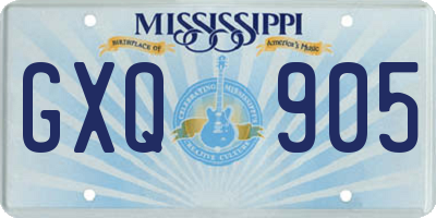 MS license plate GXQ905