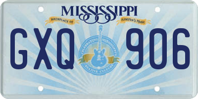 MS license plate GXQ906