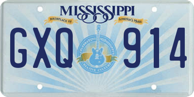 MS license plate GXQ914