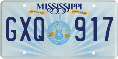 MS license plate GXQ917