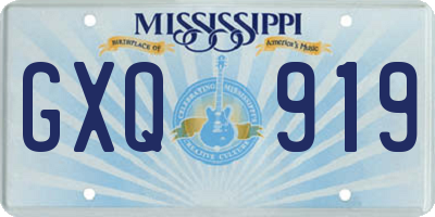MS license plate GXQ919