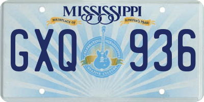 MS license plate GXQ936