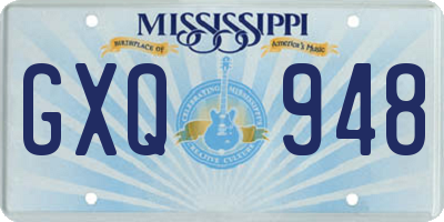 MS license plate GXQ948