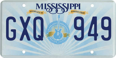 MS license plate GXQ949