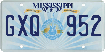 MS license plate GXQ952