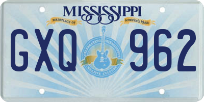 MS license plate GXQ962
