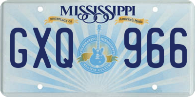 MS license plate GXQ966