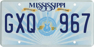 MS license plate GXQ967