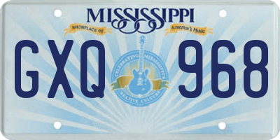 MS license plate GXQ968