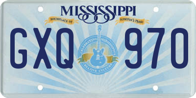 MS license plate GXQ970