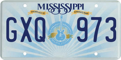 MS license plate GXQ973