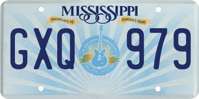 MS license plate GXQ979