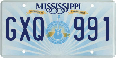 MS license plate GXQ991