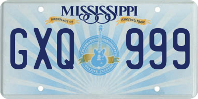 MS license plate GXQ999