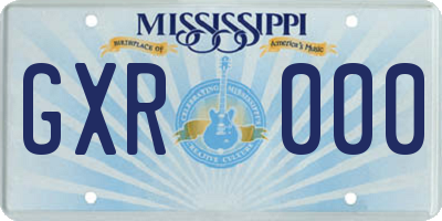 MS license plate GXR000