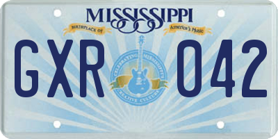 MS license plate GXR042