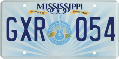 MS license plate GXR054