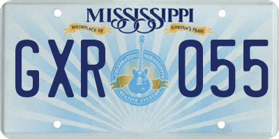 MS license plate GXR055