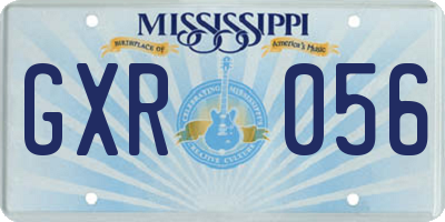 MS license plate GXR056