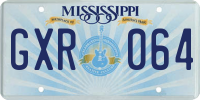 MS license plate GXR064