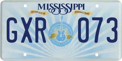 MS license plate GXR073