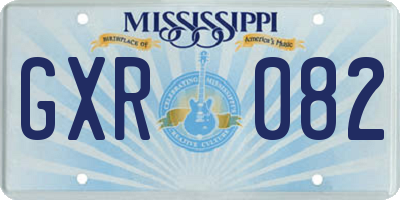 MS license plate GXR082