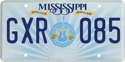 MS license plate GXR085