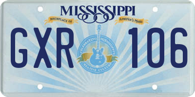 MS license plate GXR106