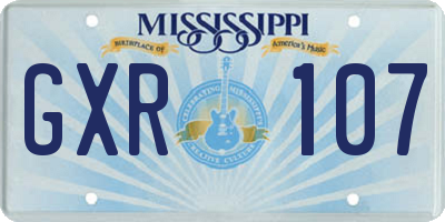 MS license plate GXR107