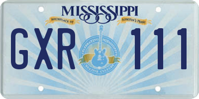 MS license plate GXR111