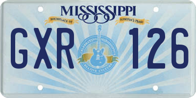 MS license plate GXR126