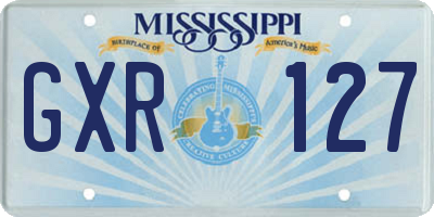 MS license plate GXR127