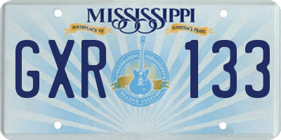 MS license plate GXR133