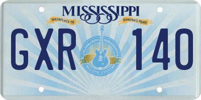 MS license plate GXR140