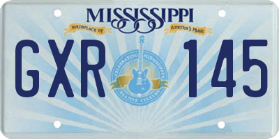 MS license plate GXR145