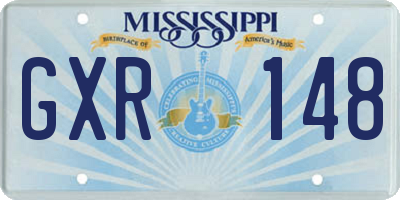 MS license plate GXR148