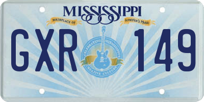MS license plate GXR149