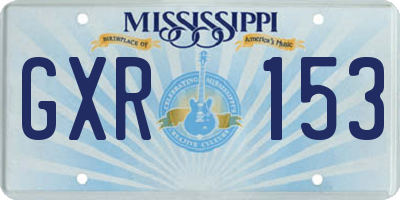 MS license plate GXR153