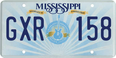 MS license plate GXR158