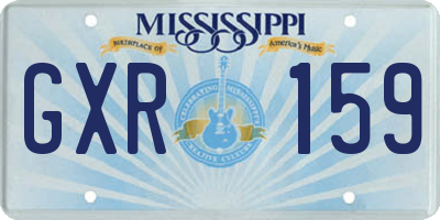 MS license plate GXR159