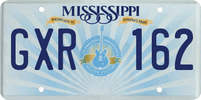 MS license plate GXR162