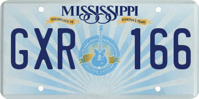 MS license plate GXR166