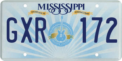 MS license plate GXR172
