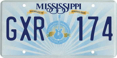 MS license plate GXR174