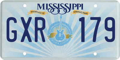 MS license plate GXR179