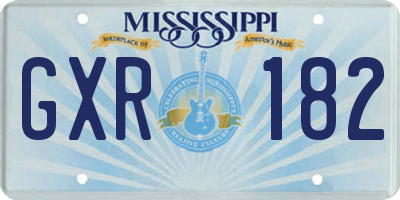MS license plate GXR182