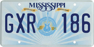 MS license plate GXR186