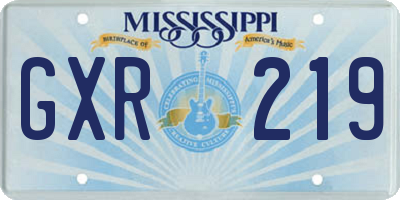 MS license plate GXR219