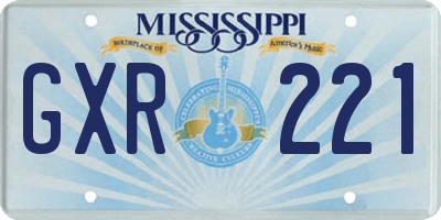 MS license plate GXR221